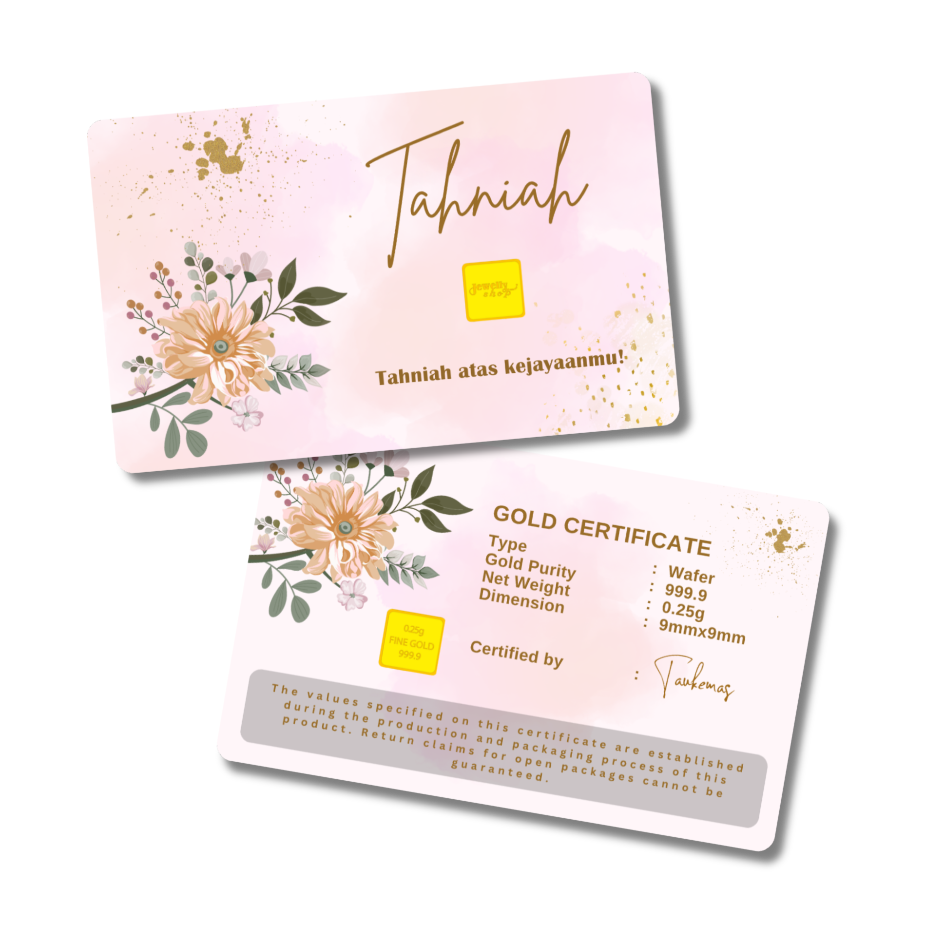  Tahniah | Congratulation - Pink 0.25g