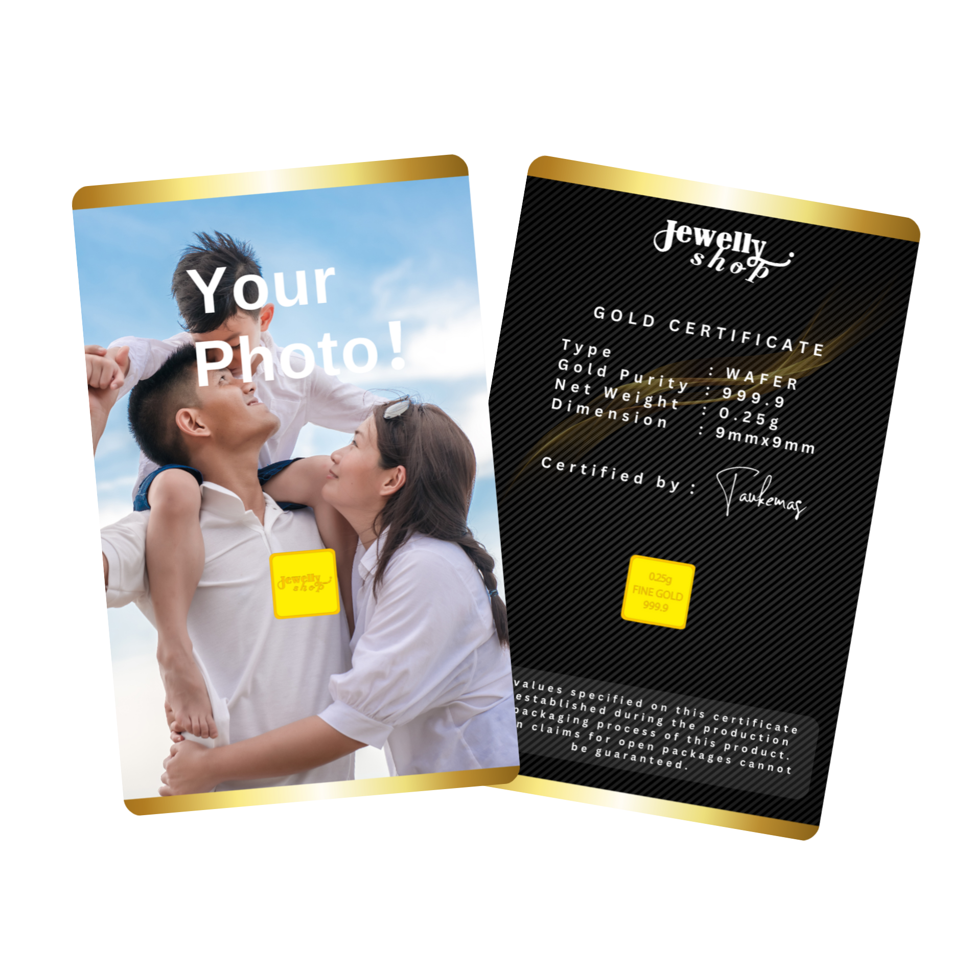 Customize Gold Card 0.25g (your own photo)